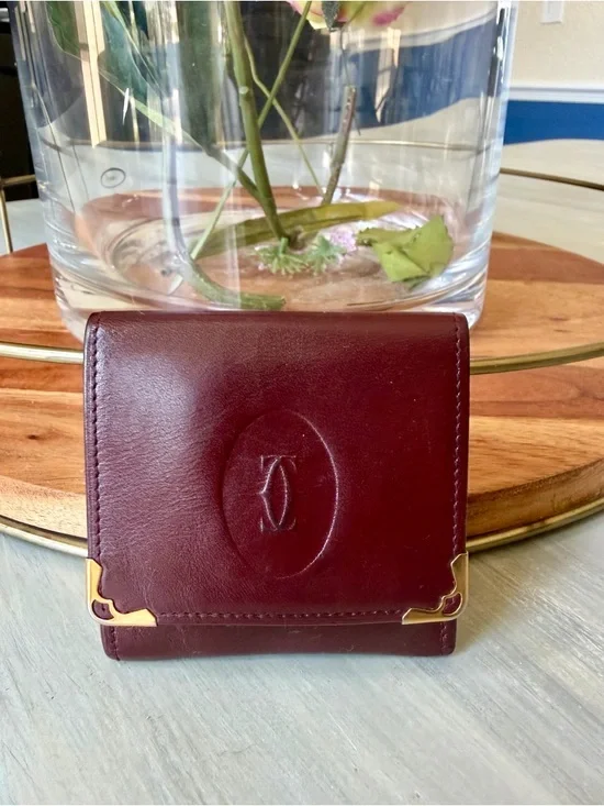 Cartier coin case square purse / wallet Must de Bordeaux 73184184 - Picture 12 of 16